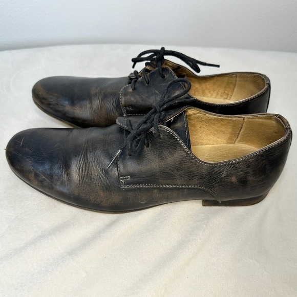 Bed Stu Mens Sz US 8.5 Repeal Distressed Leather Cap Toe Lace Derby Oxford Shoes - Picture 1 of 8